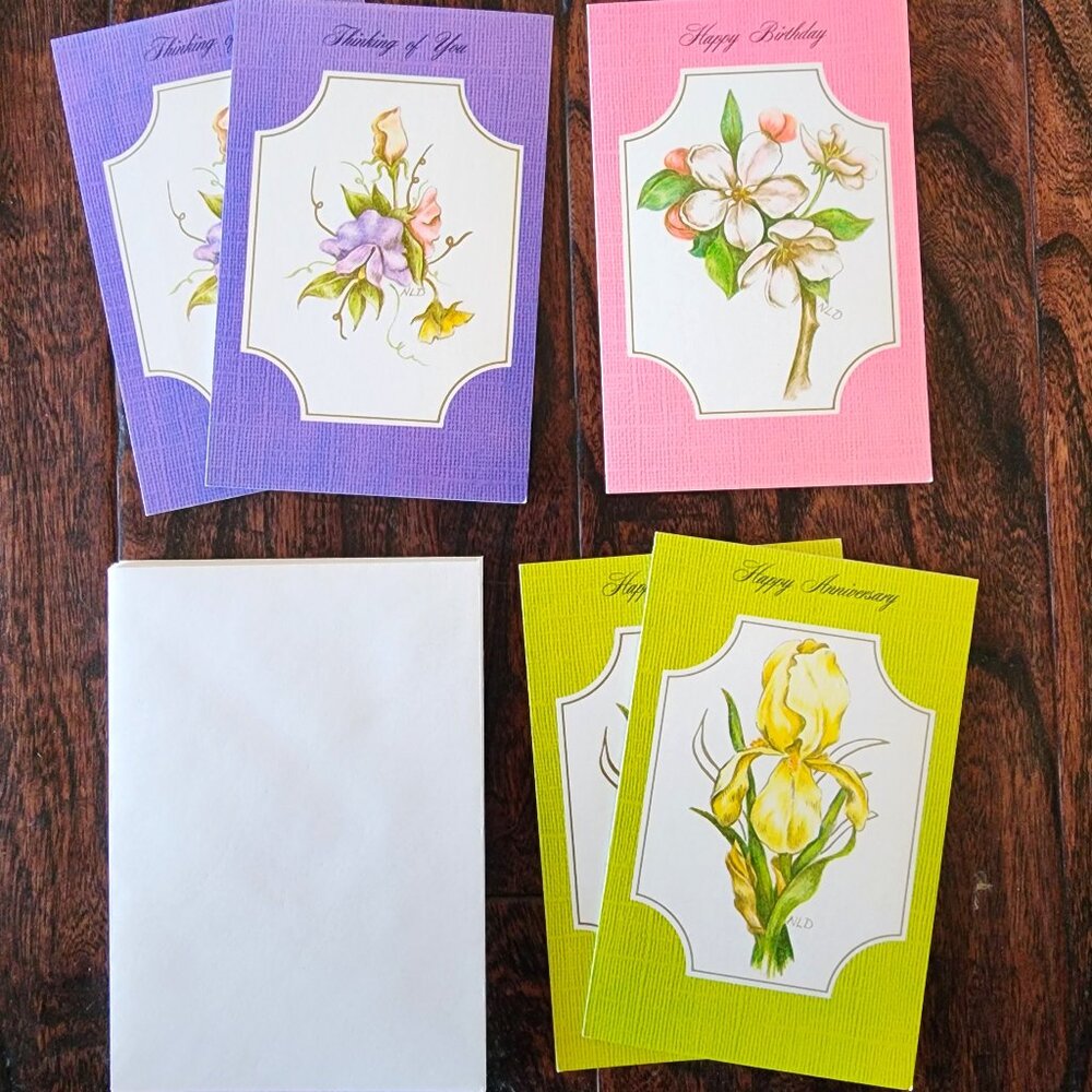 Vintage 1970' St Jude's Shrine Greeting Cards - Colorful Assorted x 5 with Envel
